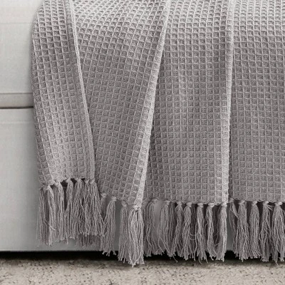 50"x60" Waffle Cotton Knit Throw Blanket - Lush Décor 4 50"x60" Waffle Cotton Knit Throw Blanket - Lush Décor - Image 2