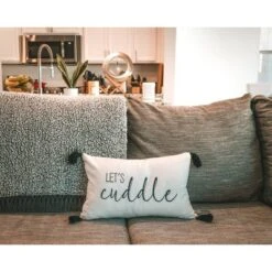 13"x20" 'Let's Cuddle' Family-Friendly Lumbar Throw Pillow Cover White - Lush Décor -Lush Decor Store GUEST 3f29afbc d593 41ba 8dbe 6795b15615af