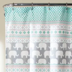 Elephant Striped Shower Curtain - Lush Décor