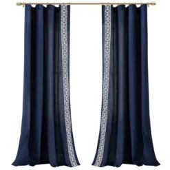 Lush Décor Luxury Modern Square Embroidery Border Window Panel Navy Single 52x84 -Lush Decor Store GUEST 43a83db2 3a86 4a9b a18f 91b176ca8679