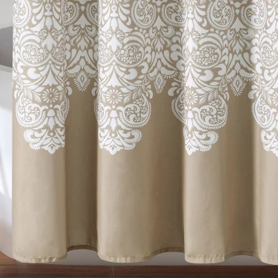 72"x72" Boho Medallion Shower Curtain Neutral - Lush Decor 5 72"x72" Boho Medallion Shower Curtain Neutral - Lush Decor - Image 3