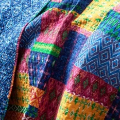 Misha 3 Piece Fuchsia/Navy Quilt Set - Lush Décor