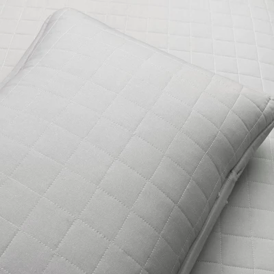 Lush Décor 3pc Farmhouse Box Stitch And Stripe Oversized Reversible Cotton Quilt Set Gray 6 Lush Décor 3pc Farmhouse Box Stitch And Stripe Oversized Reversible Cotton Quilt Set Gray - Image 4