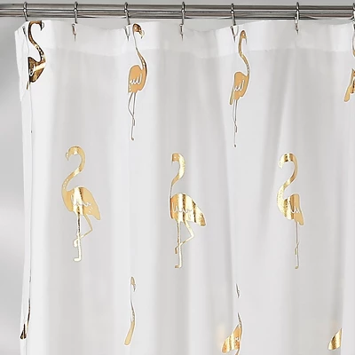 Flamingo Shower Curtain Gold - Lush Décor 3 Flamingo Shower Curtain Gold - Lush Décor
