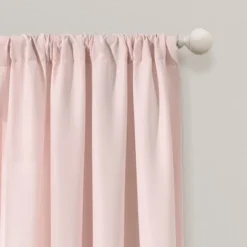 Set Of 2 84"x40" Tulle Skirt Colorblock Light Filtering Window Curtain Panels Blush/White - Lush Décor