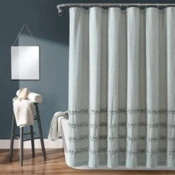 Vintage Stripe Yarn Dyed Cotton Shower Curtain Denim - Lush Décor -Lush Decor Store GUEST 4ae7d295 88c0 43fb 8b16 71c798f22ea8