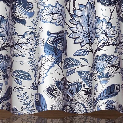 Cynthia Jacobean Shower Curtain Blue - Lush Décor 4 Cynthia Jacobean Shower Curtain Blue - Lush Décor - Image 2