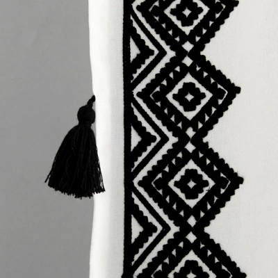 Lush Décor Aztec Diamond Border Tassel Window Curtain Panels Off White/Black Single 52X84 10 Lush Décor Aztec Diamond Border Tassel Window Curtain Panels Off White/Black Single 52X84 - Image 8