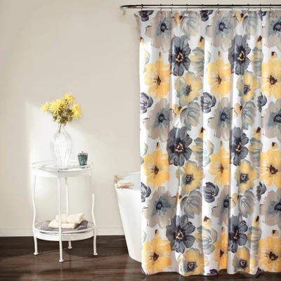 Leah Shower Curtain Yellow/Gray - Lush Décor 7 Leah Shower Curtain Yellow/Gray - Lush Décor - Image 5