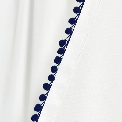 Lush Décor Pom Pom Window Curtain Panel Navy Single 50X63+2 6 Lush Décor Pom Pom Window Curtain Panel Navy Single 50X63+2 - Image 4