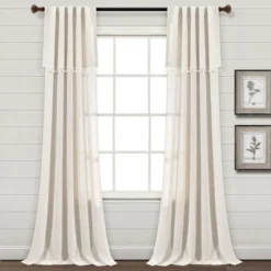 Set Of 2 (84"x52") Ivy Tassel Faux Linen Light Filtering Window Curtain Panels - Lush Décor 15 Set Of 2 (84"x52") Ivy Tassel Faux Linen Light Filtering Window Curtain Panels - Lush Décor -Lush Decor Store GUEST 4fca41a5 6177 4a36 bbec 419c5c994933