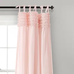 Set Of 2 40"x84" Lydia Ruffle Window Curtain Panels - Lush Décor