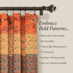 2pk 52"x84" Light Filtering Royal Empire Curtain Panels Orange - Lush Décor: Modern Boho Stripe Drapes -Lush Decor Store GUEST 525dfbfb f9cb 4532 b9f1 e84401c7eddd