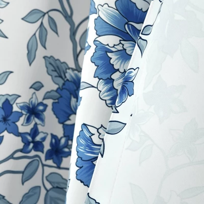 Set Of 2 (84"x52") Ivana Floral Light Filtering Window Curtain Panels - Lush Décor 6 Set Of 2 (84"x52") Ivana Floral Light Filtering Window Curtain Panels - Lush Décor - Image 4