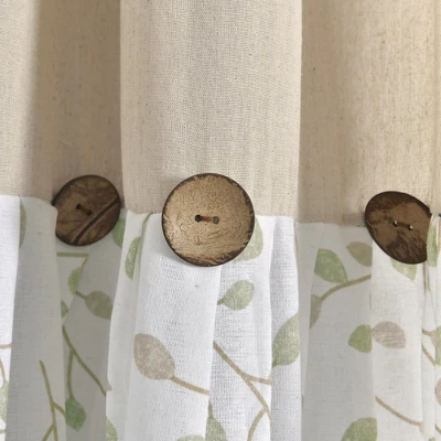 Lush Décor Linen Button Botanical Garden Window Curtain Panels Single 4 Lush Décor Linen Button Botanical Garden Window Curtain Panels Single - Image 2