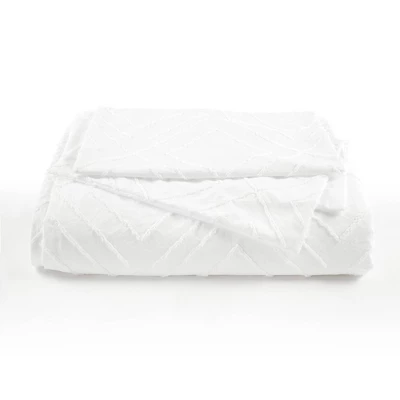 3pc Diamond Clip Jacquard Duvet Cover Set White - Lush Décor 9 3pc Diamond Clip Jacquard Duvet Cover Set White - Lush Décor - Image 7