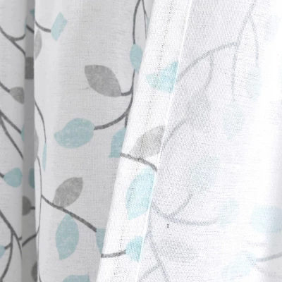 Lush Decor Linen Button Botanical Garden Window Curtain Panels Blue/Gray Single 40X84 6 Lush Decor Linen Button Botanical Garden Window Curtain Panels Blue/Gray Single 40X84 - Image 4