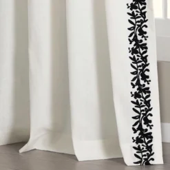 Lush Décor Luxury Modern Flower Linen Like Embroidery Border Window Curtain Panel Off White/Black Single 52X84 -Lush Decor Store GUEST 56136ec6 a5ce 46aa a586 aa416fa4865c