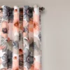 Lush Décor Leah Room Darkening Window Curtains Set - Coral And Gray - 52 X 84