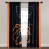52"x84" Kids' Basketball Game Window Curtain Panel Set Black/Orange - Lush Décor