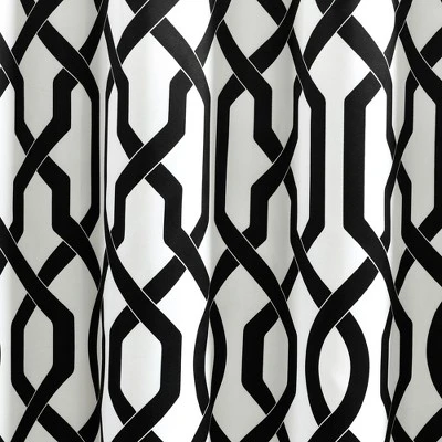 Lush Décor Edward Trellis Light Filtering Window Curtain Panels White/Black 52X95 Set 4 Lush Décor Edward Trellis Light Filtering Window Curtain Panels White/Black 52X95 Set - Image 2