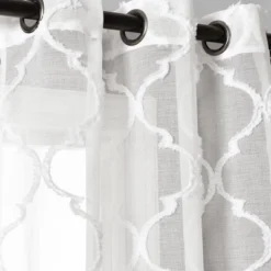 2pk 38"x84" Sheer Avon Trellis Curtain Panels White - Lush Décor -Lush Decor Store GUEST 59db816d 0944 4e6b 9dfd 383cf7cd8524