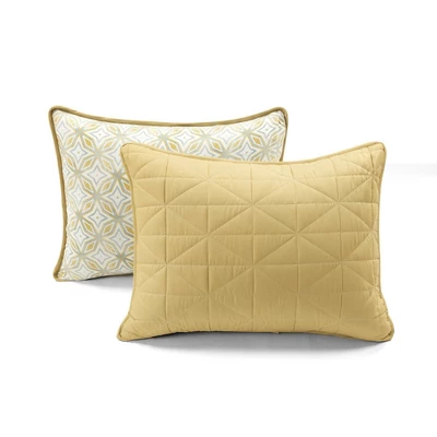 Mid-Century Modern Geo Reversible Quilt & Sham Set Yellow - Lush Décor 8 Mid-Century Modern Geo Reversible Quilt & Sham Set Yellow - Lush Décor - Image 6