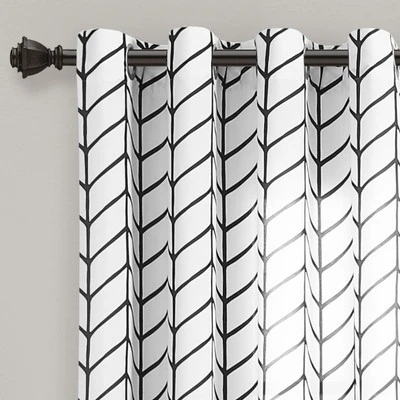 Lush Décor Calia Chevron Geo Window Curtain Panels Black 52X84 Set 3 Lush Décor Calia Chevron Geo Window Curtain Panels Black 52X84 Set
