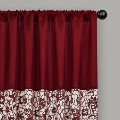 Lush Décor Estate Garden Window Panel Single Red 54x84