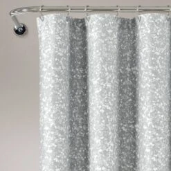 72"x72" Glitter Ombre Metallic Print Single Shower Curtain Yellow/Gray - Lush Décor