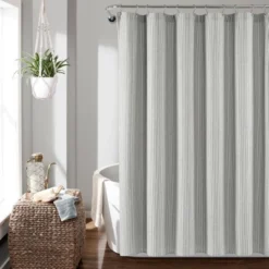 72"x72" Farmhouse Vintage Striped Yarn Dyed Cotton Shower Curtain - Lush Décor -Lush Decor Store GUEST 623af741 376d 4e98 8bc3 2878e5125b9f