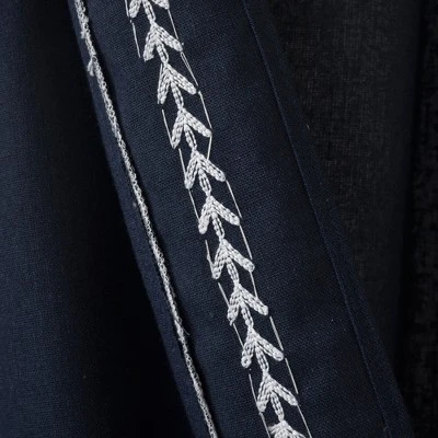 Lush Décor Olivia Ric Rac Embroidery Border Window Panel Navy/White Single 42x84 7 Lush Décor Olivia Ric Rac Embroidery Border Window Panel Navy/White Single 42x84 - Image 5