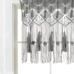 40"x30" Boho Macrame Tassel Cotton Window Valance Gray - Lush Décor 10 40"x30" Boho Macrame Tassel Cotton Window Valance Gray - Lush Décor -Lush Decor Store GUEST 63d3a1b6 bc0b 416a 8570 d1e3f47a0f47