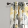 2pk 52"x84" Sheer Leah Curtain Panels Yellow/Gray - Lush Décor