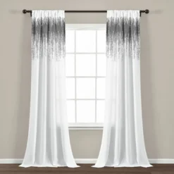 Set Of 2 (84"x42") Shimmer Sequins Light Filtering Window Curtain Panels - Lush Décor -Lush Decor Store GUEST 652c51dc fd40 403a aebe 5ba6e159c892