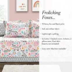 6pc 39"x75" Kids' Pixie Fox Daybed Cover Set Gray - Lush Décor -Lush Decor Store GUEST 653ca887 f667 4186 bdfb e7b549da9544