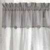 Lush Décor Linen Button Kitchen Tier Window Curtain Panels White/Gray 29X24+2 Set