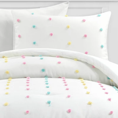2pc Twin/Twin XL Rainbow Tufted Dot Oversized Kids' Comforter Set - Lush Décor: Teen Bedding, Microfiber, Polka Dots 4 2pc Twin/Twin XL Rainbow Tufted Dot Oversized Kids' Comforter Set - Lush Décor: Teen Bedding, Microfiber, Polka Dots - Image 2