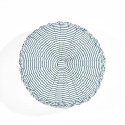 14" Farmhouse Ticking Striped Yarn Dyed Pleated Round Throw Pillow - Lush Décor -Lush Decor Store GUEST 6a133fff 2947 49a5 9a8c e31c445f4eaa