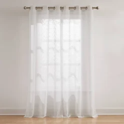 38"x84" Lush Decor Aileen Textured Raindrop Sheer Window Curtain Panels White Pair -Lush Decor Store GUEST 6c6c70fa c10f 4bb4 b4c8 9dd6cefed214