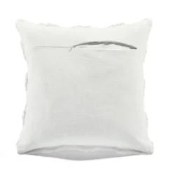 20"x20" Oversize Tufted Diagonal Family-Friendly Square Throw Pillow Cover White - Lush Décor