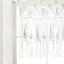 40"x30" Boho Macrame Tassel Cotton Window Valance White - Lush Décor -Lush Decor Store GUEST 6ce95199 19a6 432e 8b6d ae43d5bf895d