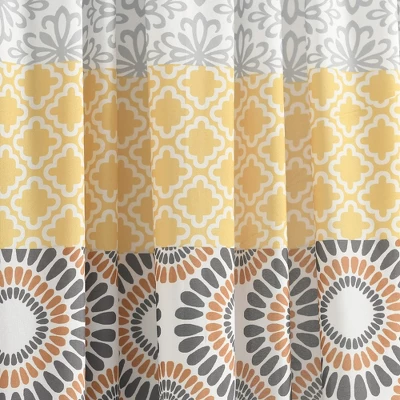 Lush Décor Bohemian Stripe Window Curtain Panels Yellow/Gray 52X84 Set 4 Lush Décor Bohemian Stripe Window Curtain Panels Yellow/Gray 52X84 Set - Image 2