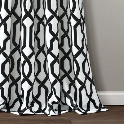 Lush Décor Edward Trellis Light Filtering Window Curtain Panels White/Black 52X95 Set 3 Lush Décor Edward Trellis Light Filtering Window Curtain Panels White/Black 52X95 Set