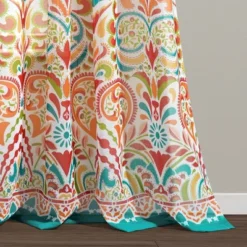 Lush Décor Clara Sheer Window Curtain Panels Turquoise/Tangerine 38X84+2 Set -Lush Decor Store GUEST 70248820 6067 4653 abbe f64caf041d41