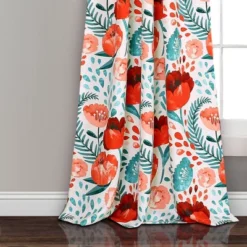 Set Of 2 Poppy Garden Light Filtering Window Curtain Panels - Lush Décor -Lush Decor Store GUEST 70eccfaf 881c 4a87 a931 bd0e43899477