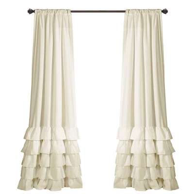 Set Of 2 Allison Ruffle Rod Pocket Light Filtering Window Curtain Panels - Lush Décor 6 Set Of 2 Allison Ruffle Rod Pocket Light Filtering Window Curtain Panels - Lush Décor - Image 4