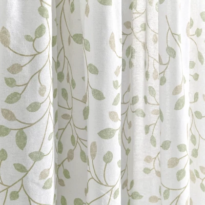 Lush Décor Linen Button Botanical Garden Window Curtain Panels Single 9 Lush Décor Linen Button Botanical Garden Window Curtain Panels Single - Image 7