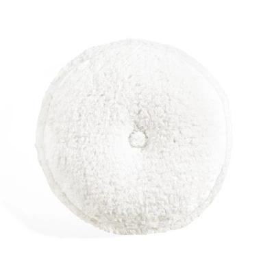 15" Soft Faux Shearling Round Throw Pillow With Button - Lush Décor 10 15" Soft Faux Shearling Round Throw Pillow With Button - Lush Décor - Image 8