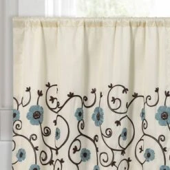 Set Of 2 Royal Garden Kitchen Curtain Tiers Blue - Lush Décor
